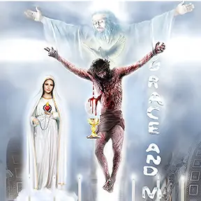 Painting of The Vision of of the Most Holy Trinity Father Son And Holy Spirit Religious Artwork By Artist R.L. George